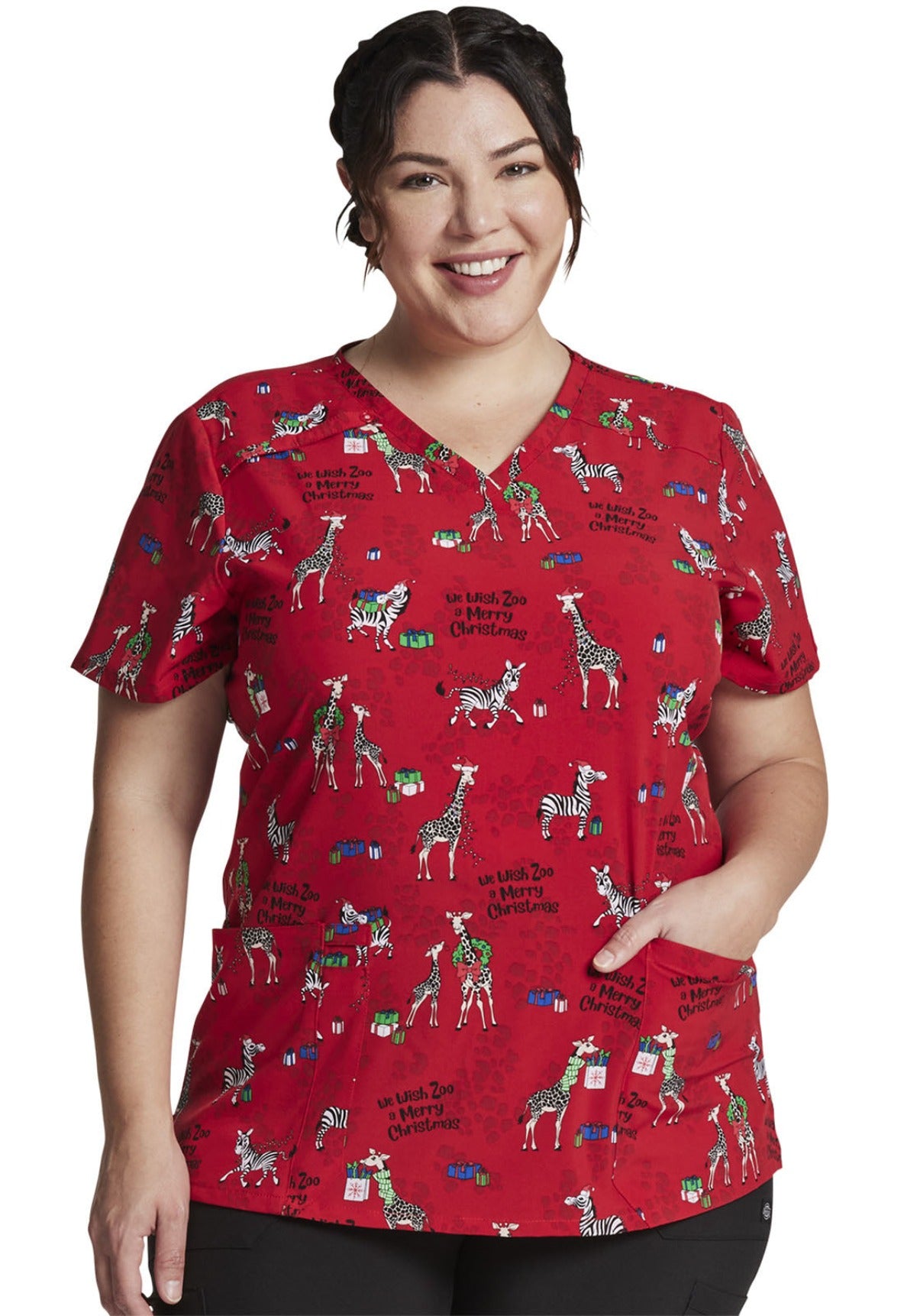 Tuniek Dickies DK616 Wish Zoo a Merry Christmas - Zorgkleding.nl